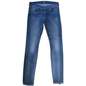 7 For All Mankind The Skinny Womens Jeans 29x30 Blue Stretch Denim